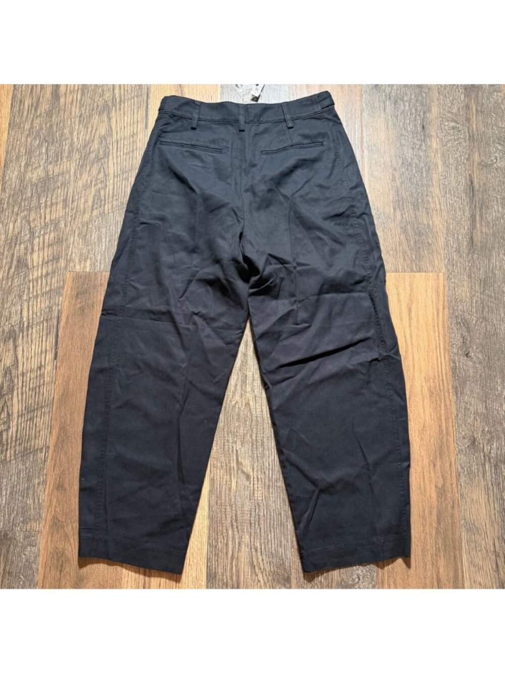 Madewell OA012 The Barrel Leg Pant in Drapey Twill True Black Size 4 NWT - Picture 5 of 5